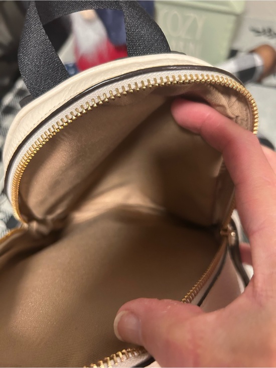 Coach Cream Pebble Leather Court Mini Backpack with Gold Hardware 8”x9”x3.5” EUC main image 11